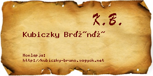 Kubiczky Brúnó névjegykártya